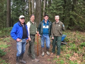 Gary, John, Marty and Dan discussing location of the new Mounting Block. Deb was taking the picture and Dave was hiding.